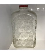 Mid 1900s Anchor Hocking Rare Glass Juice Water Jar Large Dots 9.75” X  ... - $40.55 CAD