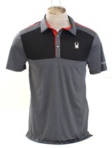 Spyder Active &amp; Black Gray Short Sleeve Polo Shirt Men&#39;s M NWT - $98.99