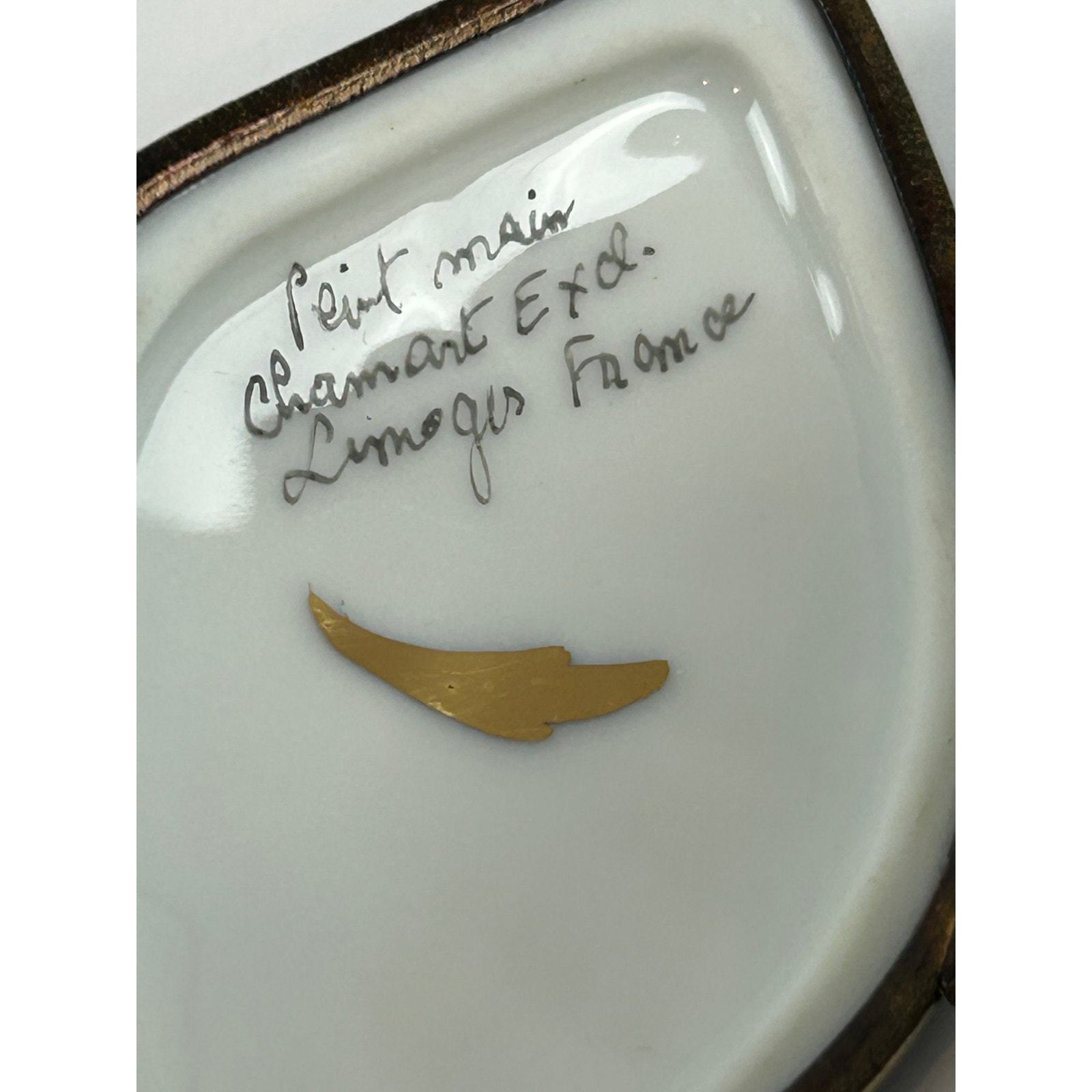 Hand-Painted Limoges Peint Main Trinket Box – Chamart Exclusive Floral Design Item image 10