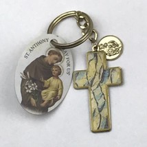 At. Anthony Pray For Us Keychain Key Ring Cross Franciscan Friars - £9.54 GBP