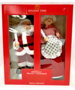Holiday Time Motionettes Musical Illuminated Mr &amp; Mrs. Santa Clause Figu... - €54,70 EUR