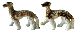 2 Vintage 1950s Afghan Hound Dogs 3&quot; Miniature Porcelain Figurines  Japan - £14.45 GBP