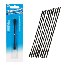 10 x Silverline Scroll Saw Blades 10TPI 130mm Pin End Hardened Carbon St... - $7.24