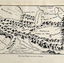 1932 Asia Europe Land Bridge Interpretive Map Print Van Loon Geography Art - $508.42 MXN