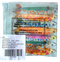 FIVE Anthropologie Under the Sea Cocktail Napkins Colorful Fish 100% Cotton NWT - £42.45 GBP