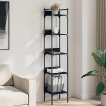 Bookshelf 5-Tier Black 35x30x174 cm Engineered Wood - £39.21 GBP