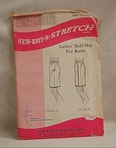 Old Vintage 1970 Sew Knit N Stretch 235 Sewing Pattern Ladies Half Slip ... - $6.92