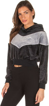 NWT Nike Heritage Velour Sportswear Hoodie Sweatshirt S Black Gray BV5054-010 - £47.40 GBP