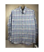 Vineyard Vines Slim Fit Whale Shirt Mens Button Down Plaid Blue Pink Siz... - $21.95