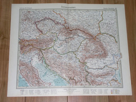 1925 Vintage Map Of Hungary Czechoslovakia Poland Ukraine Romania Yugoslavia - £24.42 GBP