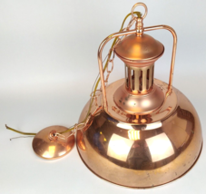 Marine Style Copper Tone Dome Hanging Pendant Ceiling Light Nautical Industrial - £67.25 GBP