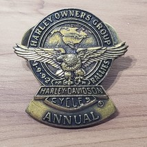 VTG HOG Harley Davidson Cycles Owners Group Annual Rallies 1992 Pin Lapel Vest - £7.80 GBP