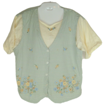 Vintage Victoria Jones Top Plus Sz 1X embroidered cottagecore granycore blouse - £14.01 GBP