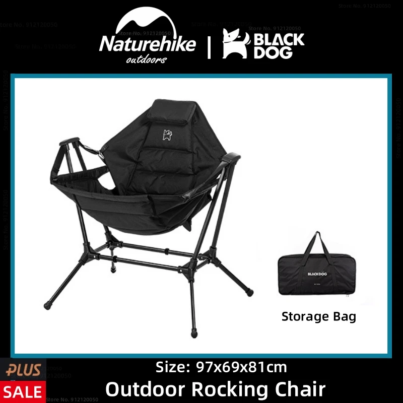 Naturehike-BLACKDOG Outdoor Aluminum Alloy Folding Rocking Chair Multi Angle - £264.65 GBP