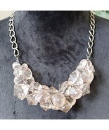 Womens Peach Crystal Fancy Stylish Silver Tone Chain Necklace with Lobst... - $527.77 MXN