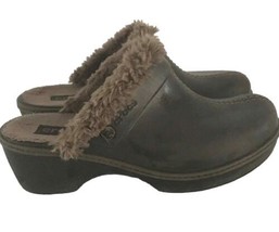 CROCS Womens Shoes 11552 COBBLER Eva Brown Faux Fur Lined Clogs Mules Sz 9 - $22.07
