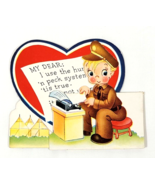 1940&#39;s Typewriter Army Soldier Love You Stand Up Valentine&#39;s Card - $13.55 CAD