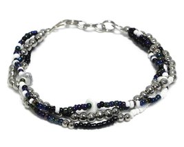 Mia Jewel Shop Multicolored Silver Metal Seed Beaded Chip Stone Multi St... - £6.25 GBP