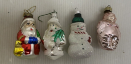 4pc Lot SANTA CLAUS BLOWN GLASS 3.25” CHRISTMAS ORNAMENT - €9,75 EUR