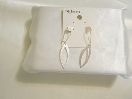 Style &amp; Co. 1-1/2&quot;Silver Tone Dangle Drop Fish Hook Earrings A670 - $7.67