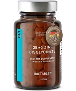CLAV Zinc Bisglycinate 25mg - 180 Tablets for Immune, Skin &amp; Metabolism ... - £14.21 GBP