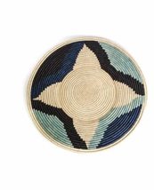 Fair Trade Rwanda African Sisal Bowl Turquoise &amp; White - 14&quot; Across - £41.11 GBP
