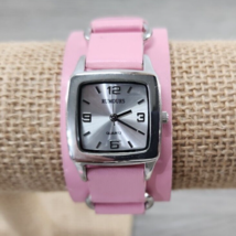 Rumours Silver Tone Square Quartz Watch with Pink Genuine Leather Band - £7.85 GBP