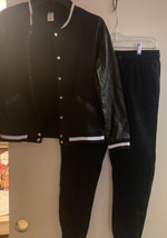 Weissman Boys Hip Hop Costume Jacket &amp; Pants Size L Large 8 / 10 Black - £11.19 GBP
