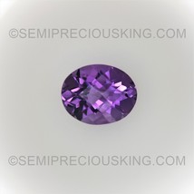 Natural Amethyst African Oval Checkerboard Cut 10X8mm Grape Purple Color... - $34.24