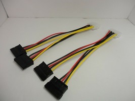 Pack of 2 Molex to SATA Adapter Power Supply Cable Connection Converter Splitter - £10.14 GBP