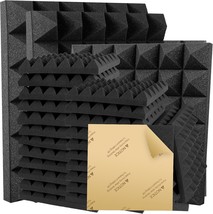 36 Pack Pyramid Acoustic Panels 12&quot; X 12&quot; X 2&quot; Sound Proof Foam Panels, Black - £46.19 GBP