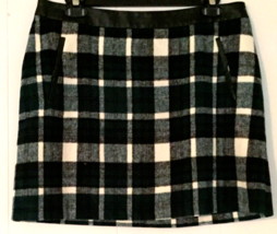Atmosphere women 8 skirt plaid white,green,black (does contain wool) zip... - £9.41 GBP