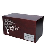 Artistic wood urn with tree funeral urn for ashes Cremation urn box for ... - $143.00