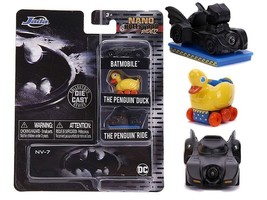 "Batman" 3 piece Set "Nano Hollywood Rides" Diecast Model Cars by Jada - $20.62
