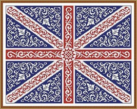 UK British Flag Union Jack Flag Cross Stitch Pattern Large Design Version 1 PDF  - £7.86 GBP