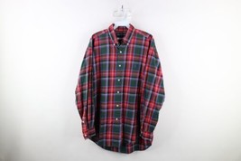 Vtg 90s Ralph Lauren Mens Medium Faded Rainbow Plaid Collared Button Dow... - $44.50