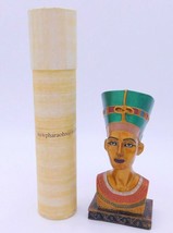 Egyptian Queen Nefertiti Pharaoh Statue 6&quot; Papyrus Scroll Artwork 10&quot; Figurine  - $29.99