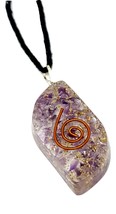Orgone Amethyst Necklace Pendant EMF Copper Orgonite Protection Cord - £5.08 GBP