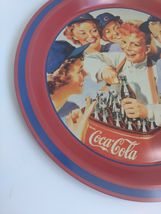 (2) Coca Cola Metal Tin Tray Santa "When Friends Drop In" & "Girls Softball Team image 9