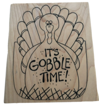 Thanksgiving Rubber Stamp It Is Gobble Time Turkey Fall Harvest Card Making Word - £9.58 GBP