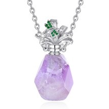 Natural Crystal Amethys Pendant Necklace Fine Simple Aromatherapy Essent... - £29.88 GBP