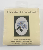 Clematis At Sissinghurst Cross Stitch 4 x 4.5 inches - $5.93