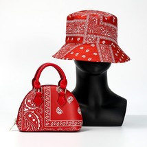 ana Bag Fashion Shopping Small Cashew Print Bucket Hat and Purse Set Designer Ca - £82.25 GBP