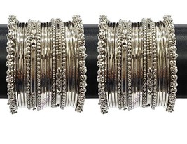 Women Traditional Silver Plated Oxidized Bracelet Bangle Set For Women - $22.76