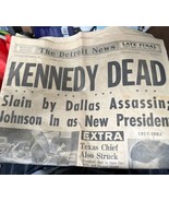 Kennedy Dead JFK November 23, 1963 The Detroit News Newspaper - $705.60 MXN