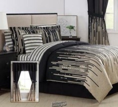 24-piece Bedding Set Empire King Even Includes the Drapes Machine Wash 75"x80" - £127.97 GBP