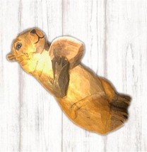 Sea Otter w Clam Wood Ocean Ornament Handmade NWT Hand Carved - £15.49 GBP