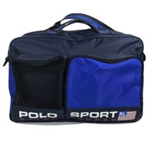 Vintage Polo Sport Ralph Lauren Gym Bag Spellout Duffle 90s RLX Bear Mes... - £39.95 GBP