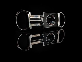 Brizard and Co Genuine Caiman Alligator Black & Yellow V Cigar Cutter w Pouch image 8