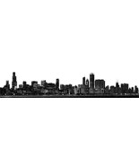 Chicago Skyline Large Vinyl Wall Graphic - 21&quot; tall x 113&quot; wide - $115.00